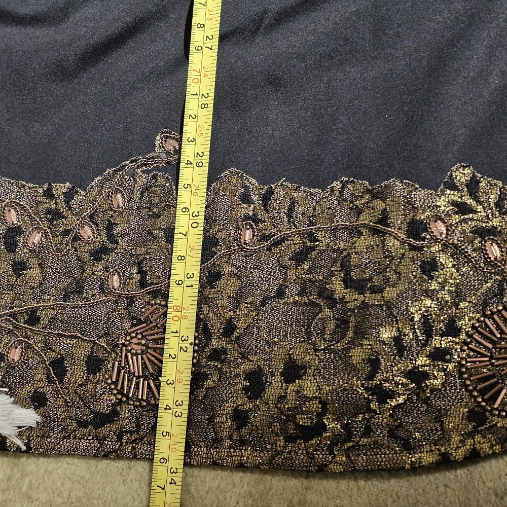 Free People Black & Gold Sequin Embroidered Lace Halter Style Mini Dress XS - Picture 11 of 15